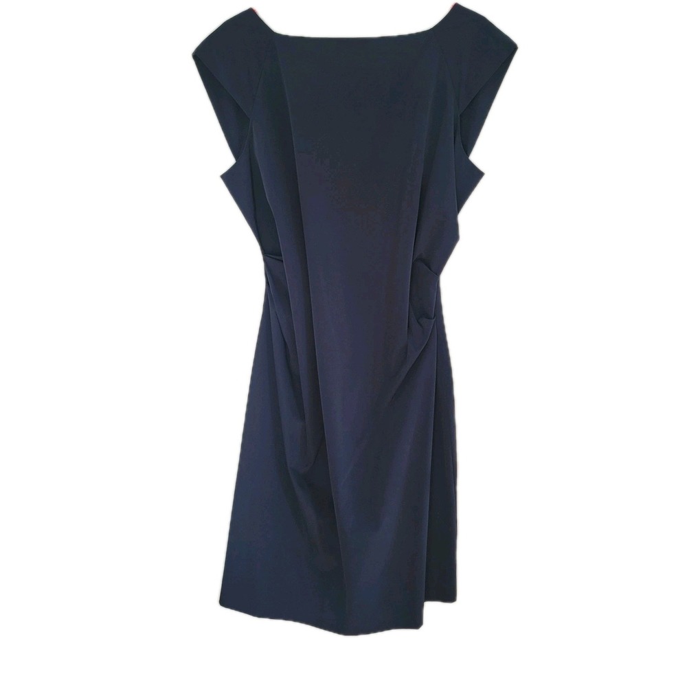 Diane von Furstenberg GABI Grey Blue Ruched Shirred Sides Dress Party Money